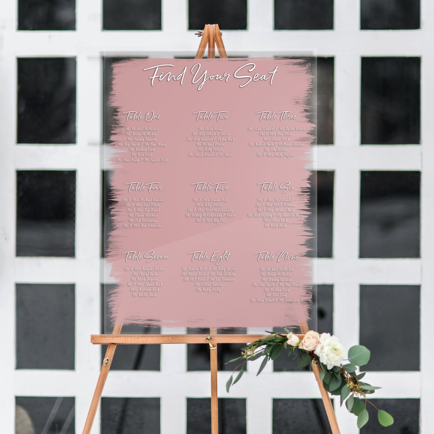 Painted Wedding Seating Chart - Wedding Decor Gifts