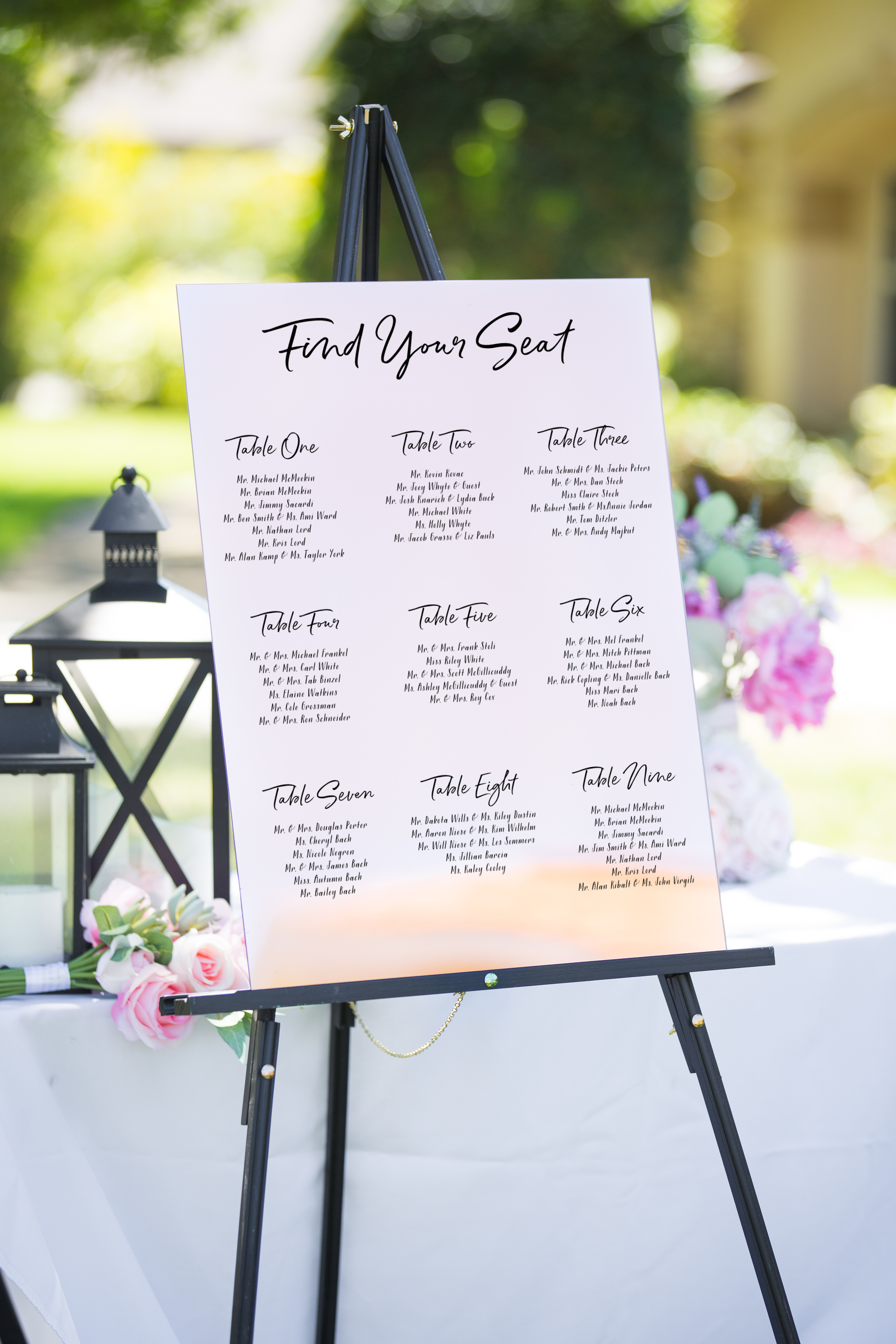 Find Your Seat Sign, Acrylic Wedding Decor
