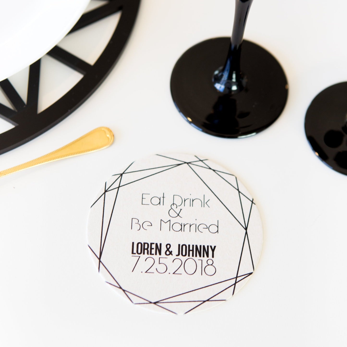 Modern Geometric Wedding Coasters - Wedding Decor Gifts