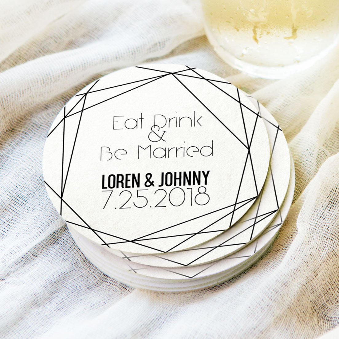 Modern Geometric Wedding Coasters - Wedding Decor Gifts