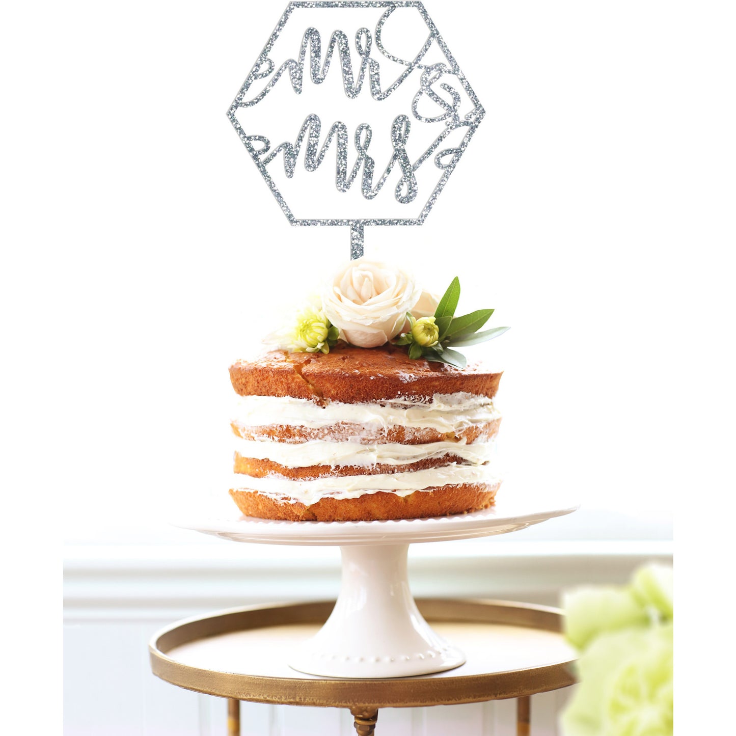 Geometric Mr & Mrs Cake Topper - Wedding Decor Gifts