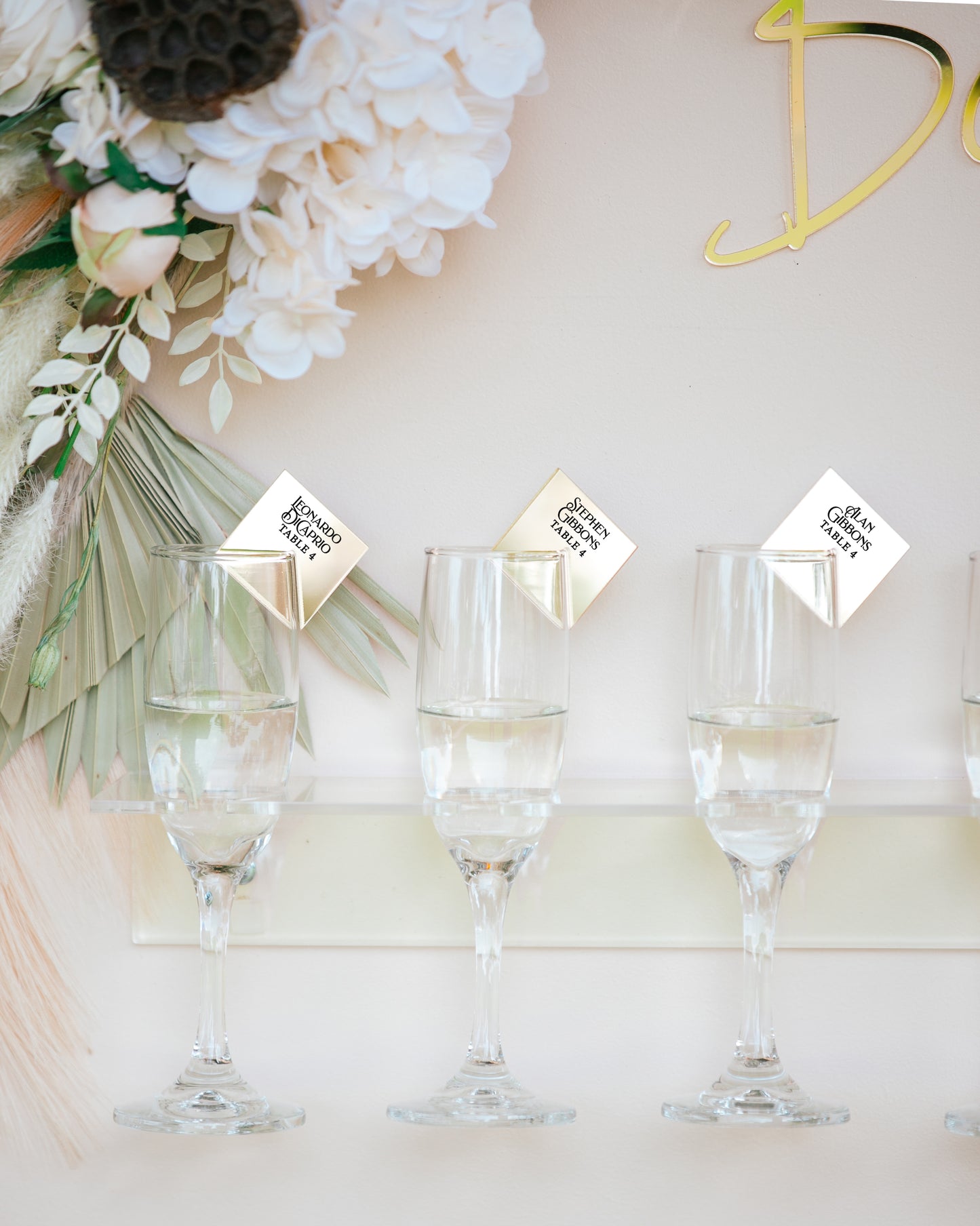 Drink Tags Champagne Glass Place Cards
