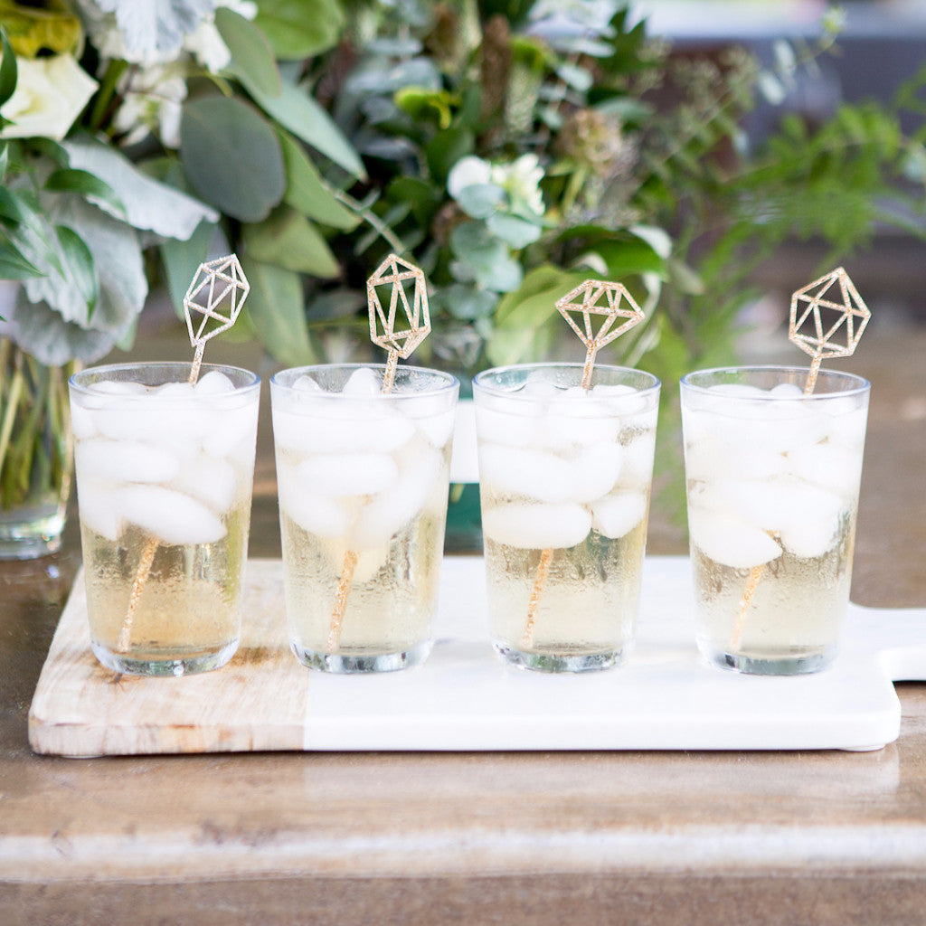 Gemstone Glitter Swizzle Sticks - Wedding Decor Gifts