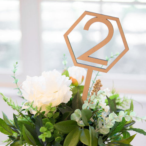 Geometric Table Numbers on Sticks - Wedding Decor Gifts