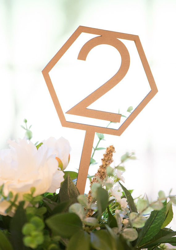 Geometric Table Numbers on Sticks - Wedding Decor Gifts