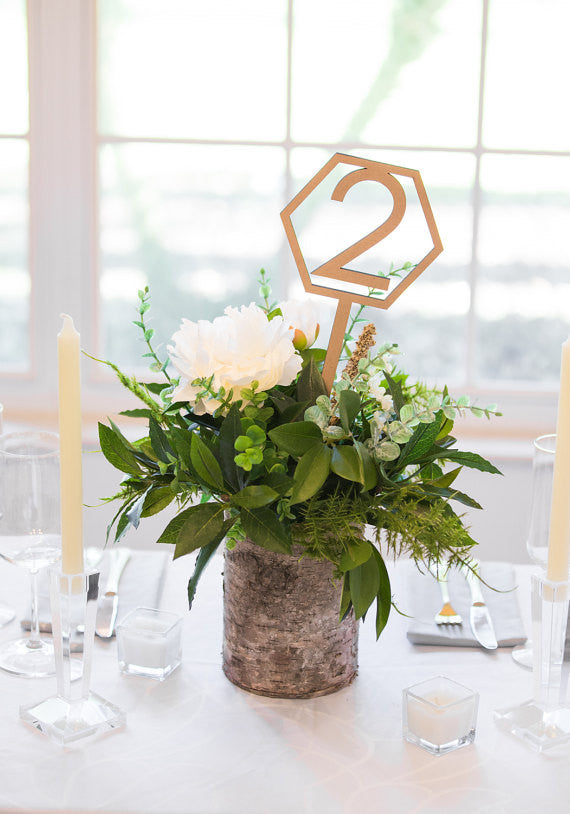 Geometric Table Numbers on Sticks - Wedding Decor Gifts