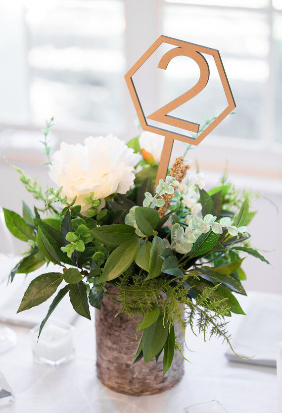 Geometric Table Numbers on Sticks - Wedding Decor Gifts