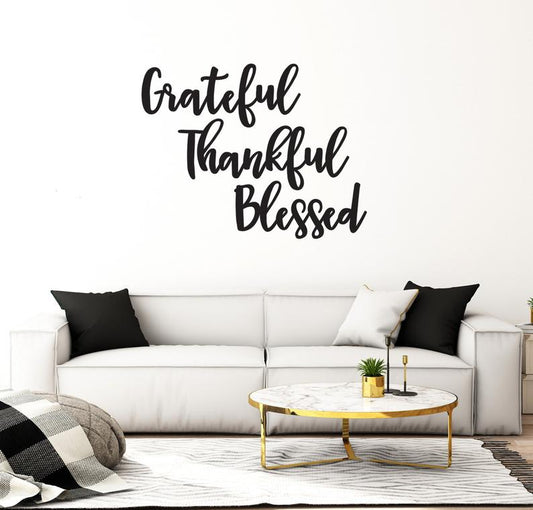 Wall Sign Thankful Grateful Blessed