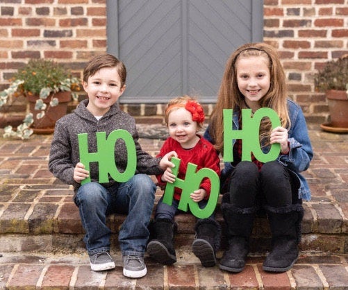 Holiday Card Photo Prop "Ho Ho Ho" - Wedding Decor Gifts