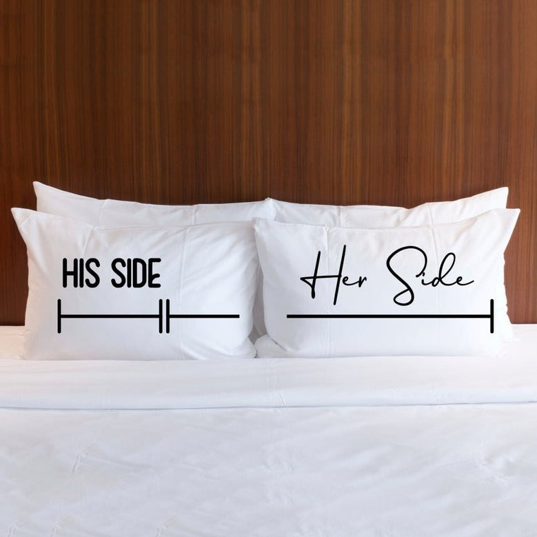 "His side Her side" Pillowcases Gift for Couple - Wedding Decor Gifts