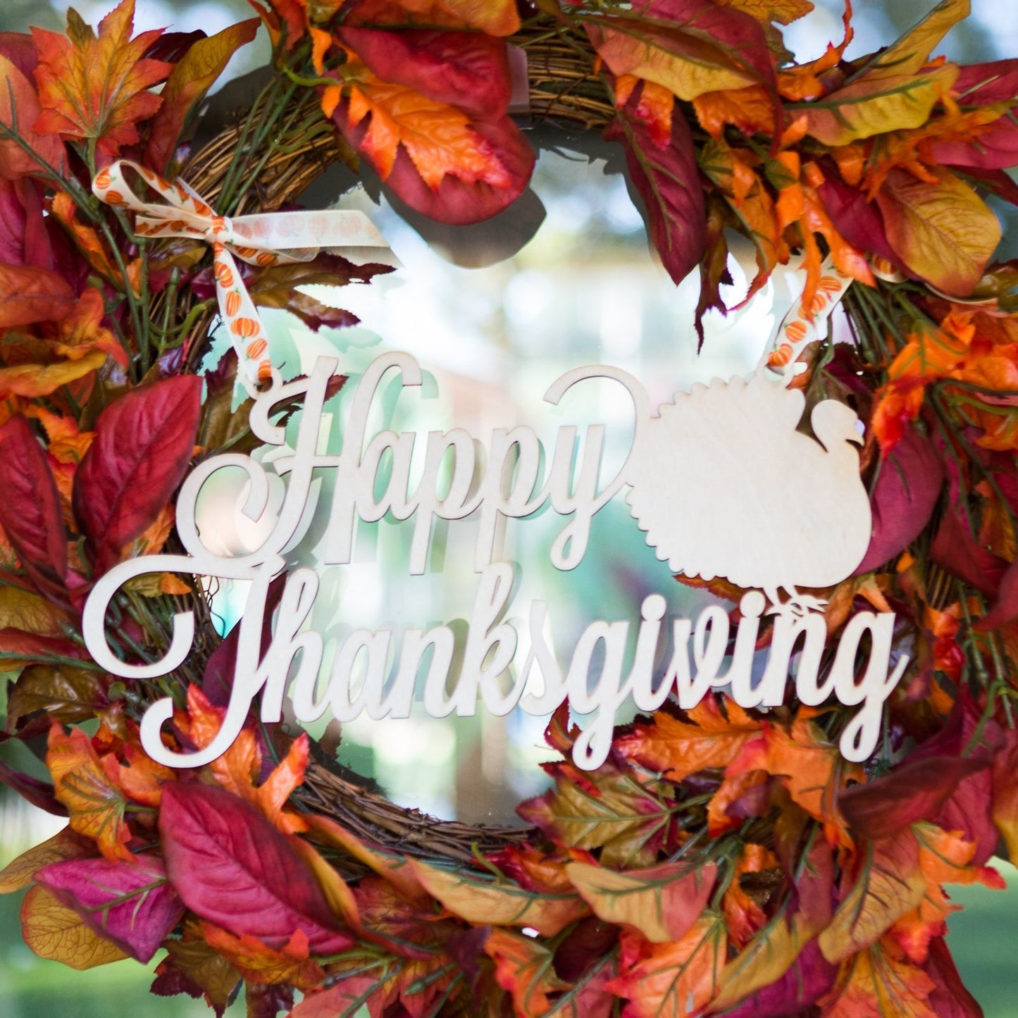 Happy Thanksgiving Door Wreath Sign - Wedding Decor Gifts