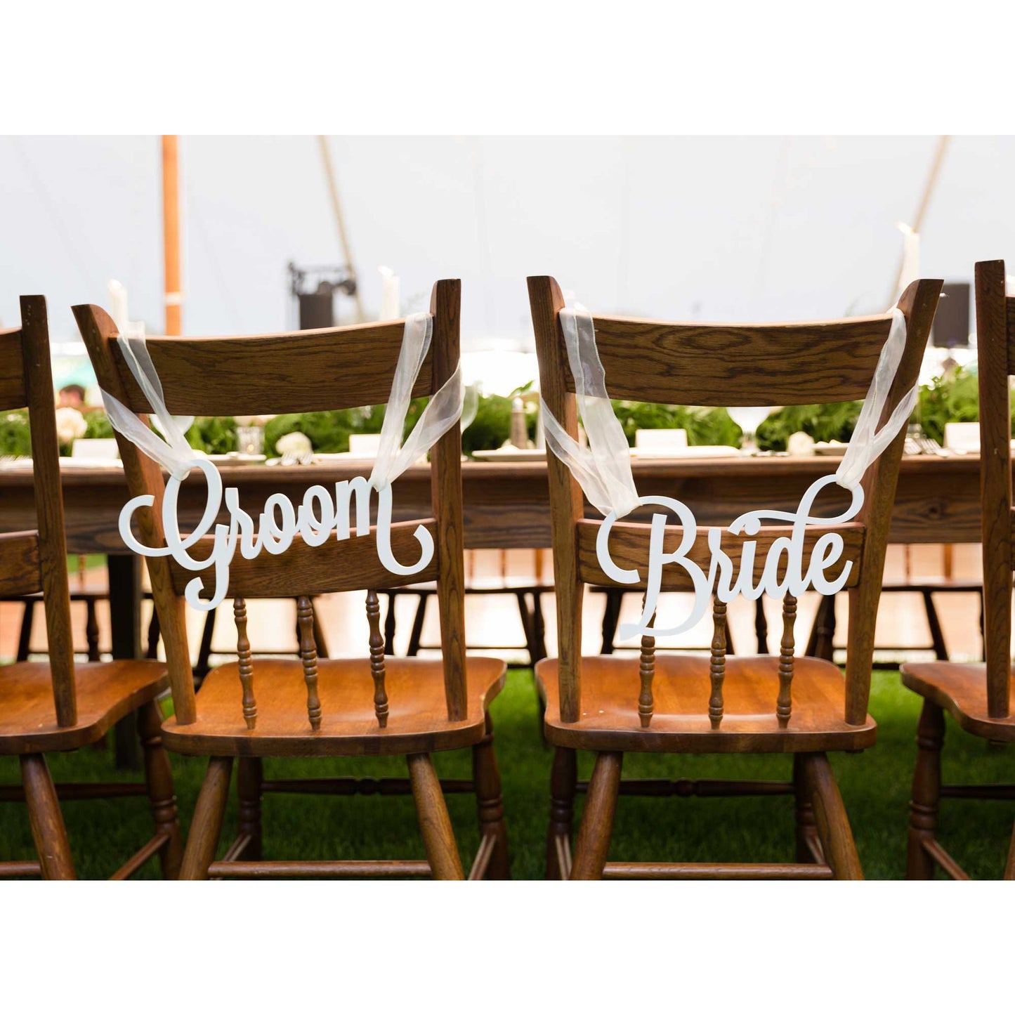 Bride & Groom Wedding Chair Signs - Wedding Decor Gifts