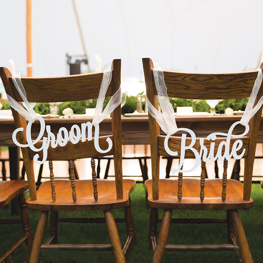 Bride & Groom Wedding Chair Signs - Wedding Decor Gifts