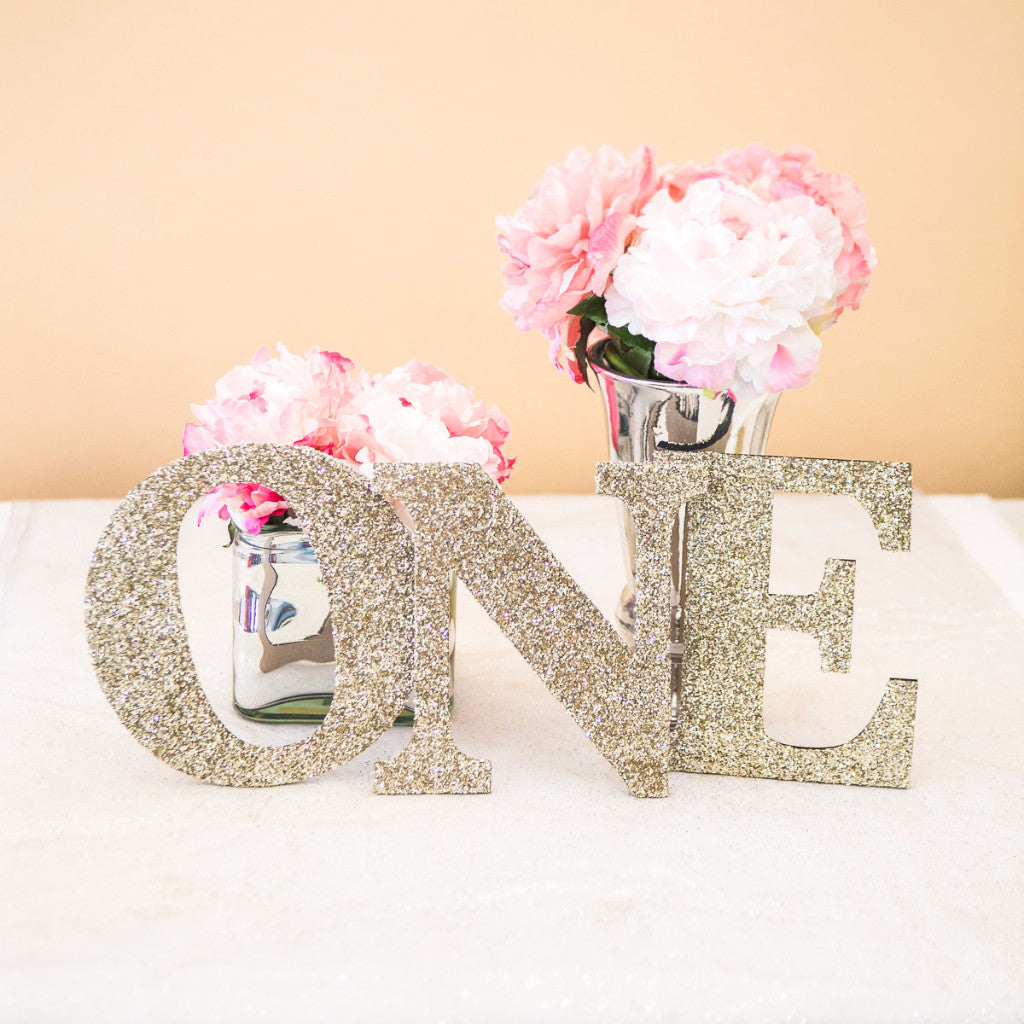 "ONE" First Birthday Glitter Letters - Wedding Decor Gifts