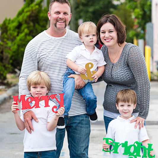 Merry & Bright Photo Prop Sign - Wedding Decor Gifts