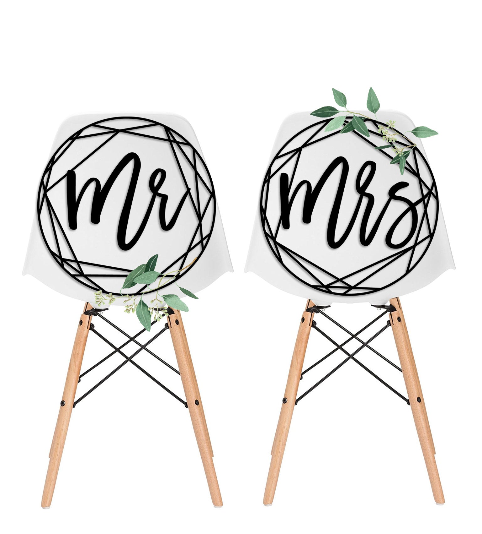 Modern Geometric Wedding Chair Signs - Wedding Decor Gifts