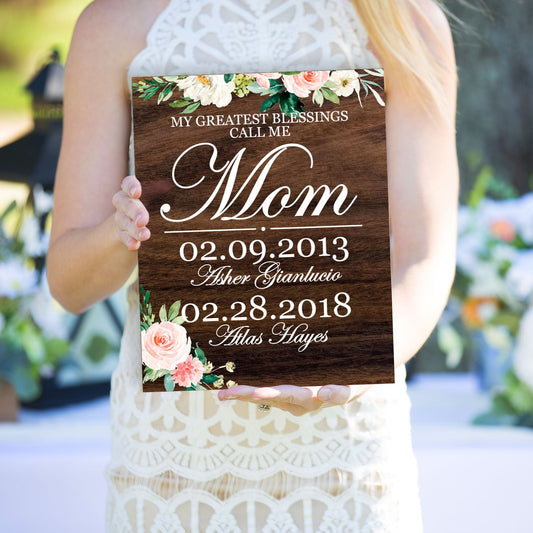 Mother's Day Gift Sign With Kids Names and Birthdates - Wedding Decor Gifts