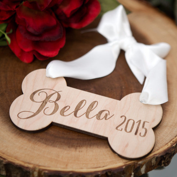 Personalized Pet Christmas Ornament Dogbone - Wedding Decor Gifts