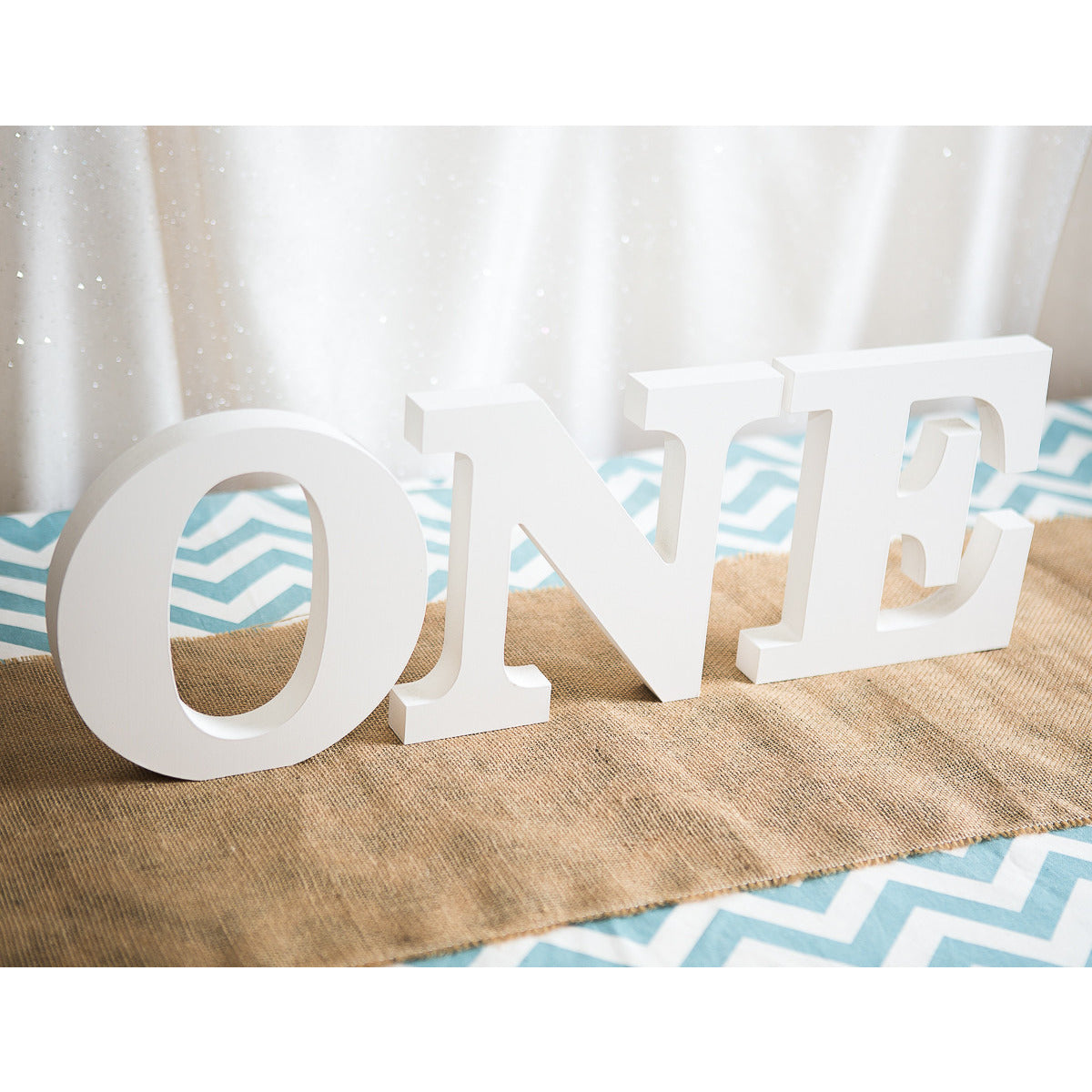CAPITAL ONE Sign for First Birthday D1, Wooden Decorative, White