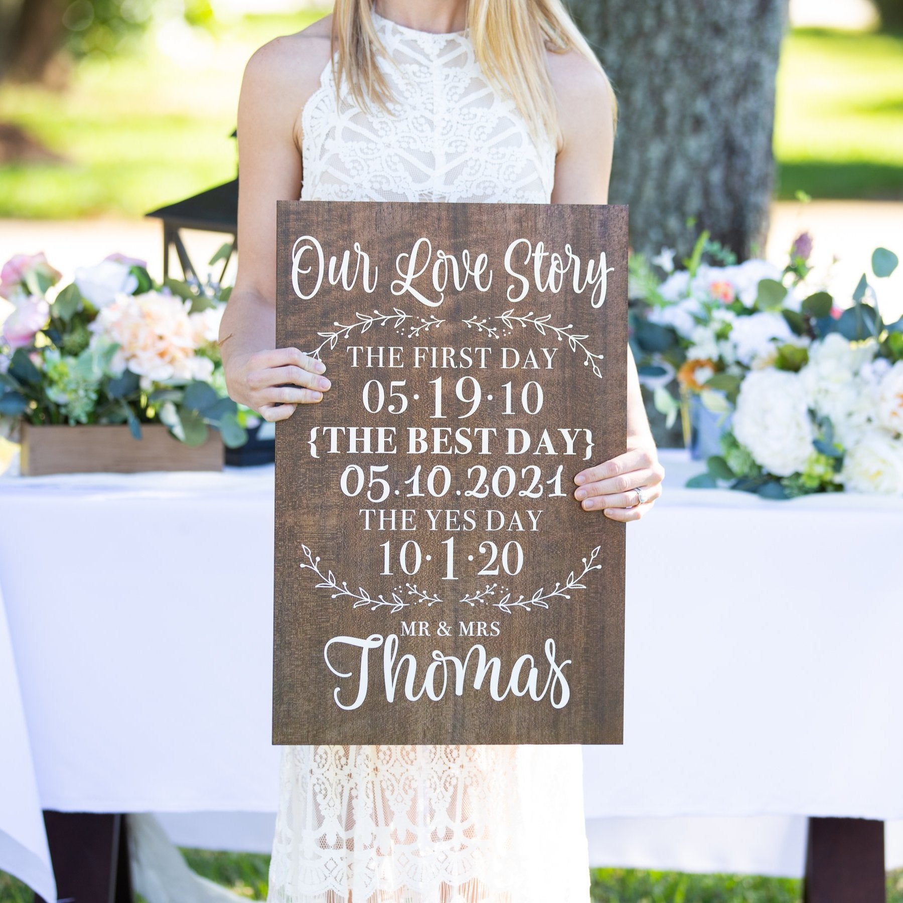 Our Love Story Wedding Sign - Wedding Decor Gifts