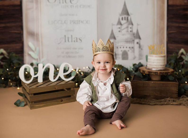 Cake Smash Birthday Backdrop Fairytale Boho Prince or Princess - Wedding Decor Gifts