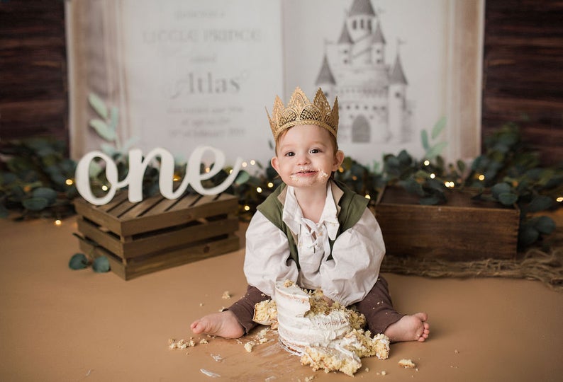 Cake Smash Birthday Backdrop Fairytale Boho Prince or Princess - Wedding Decor Gifts