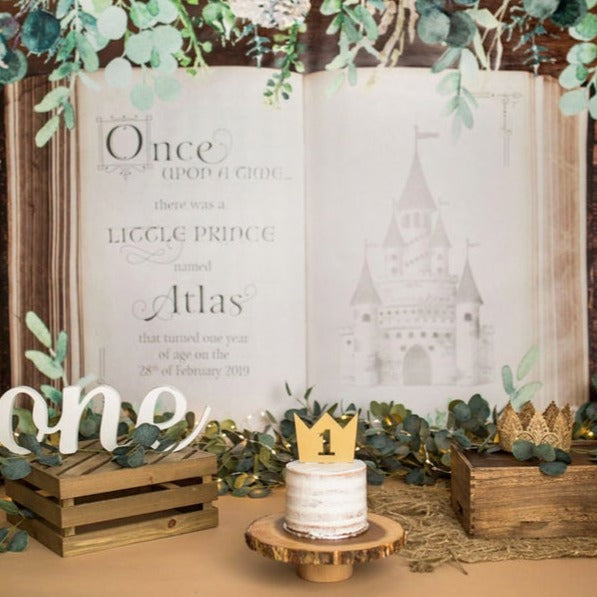 Cake Smash Birthday Backdrop Fairytale Boho Prince or Princess - Wedding Decor Gifts