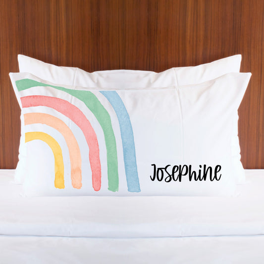 Personalized Rainbow Pillowcase