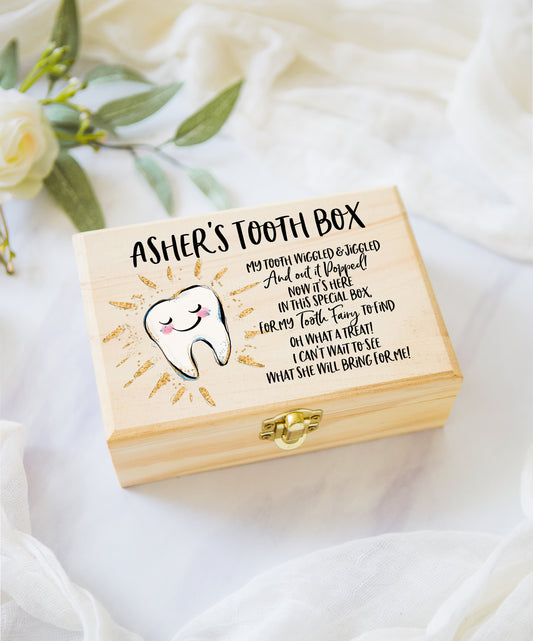 Personalized Wooden Baby Teeth Box - Wedding Decor Gifts