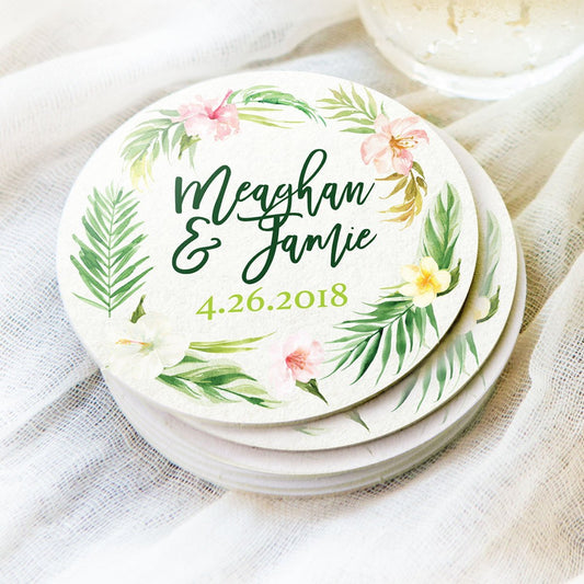 Tropical Wedding Coasters - Wedding Decor Gifts