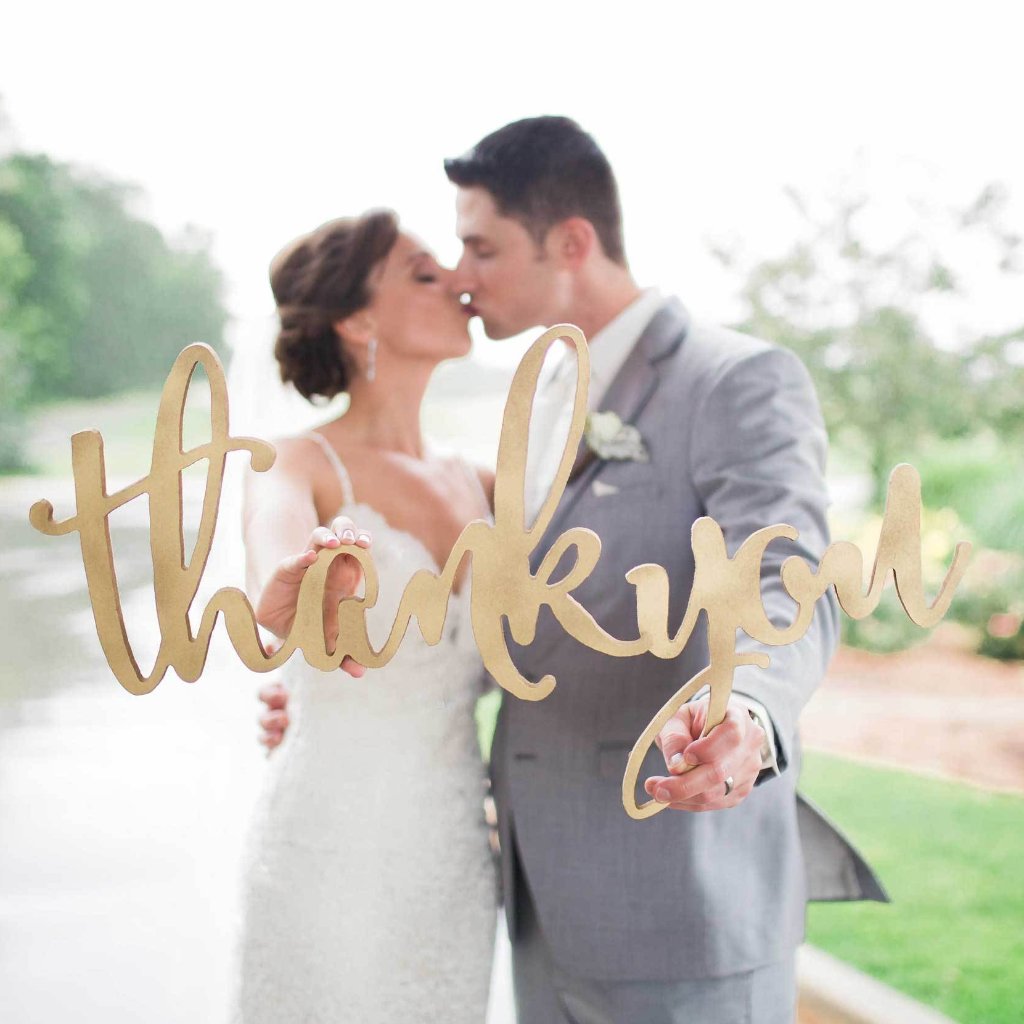 Calligraphic Thank You Sign - Wedding Decor Gifts