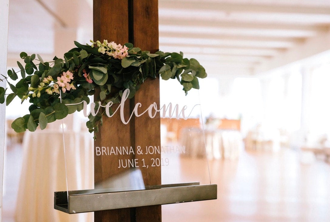 Clear Wedding Welcome Sign