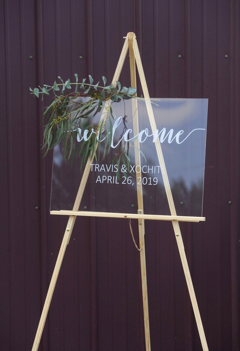 Clear Wedding Welcome Sign