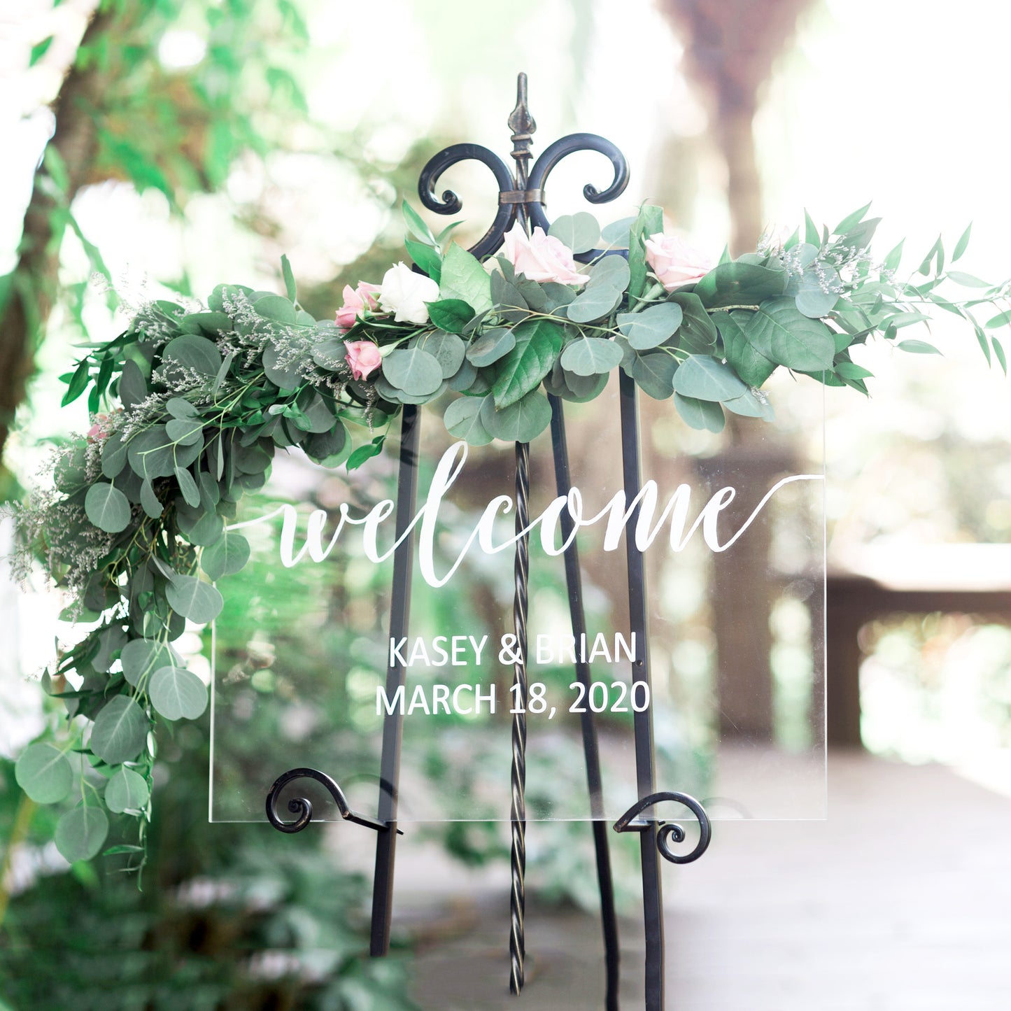 Clear Wedding Welcome Sign