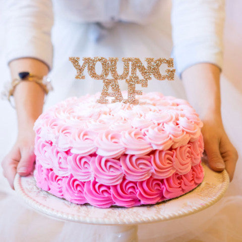 "YoungAF" Cake Topper - Wedding Decor Gifts