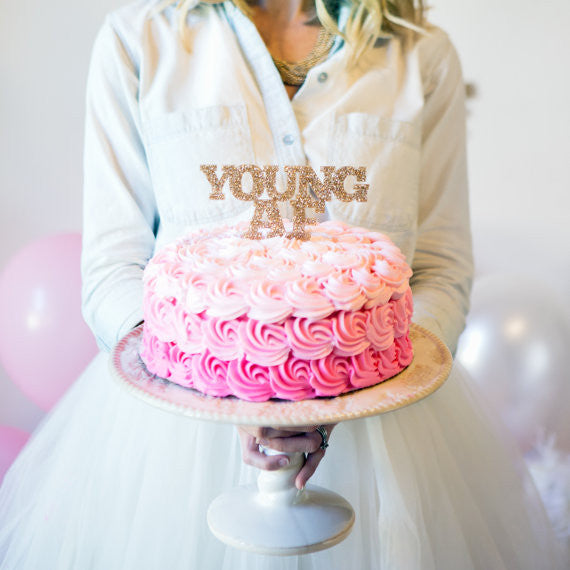 "YoungAF" Cake Topper - Wedding Decor Gifts