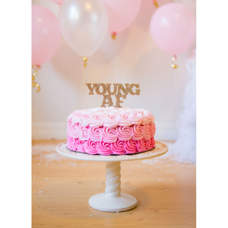 "YoungAF" Cake Topper - Wedding Decor Gifts