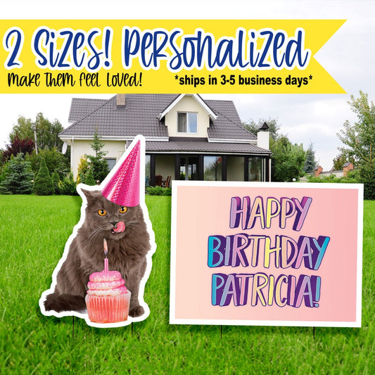 Birthday Cat Yard Signs