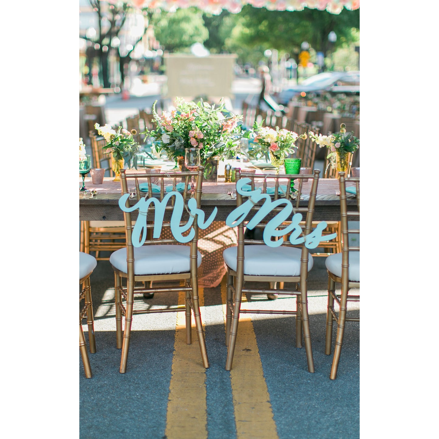Mr & Mrs Chair Signs Calligraphy Style - Wedding Decor Gifts