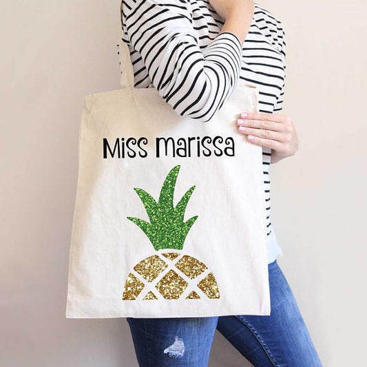 Personalized Pineapple Tote Bag - Wedding Decor Gifts