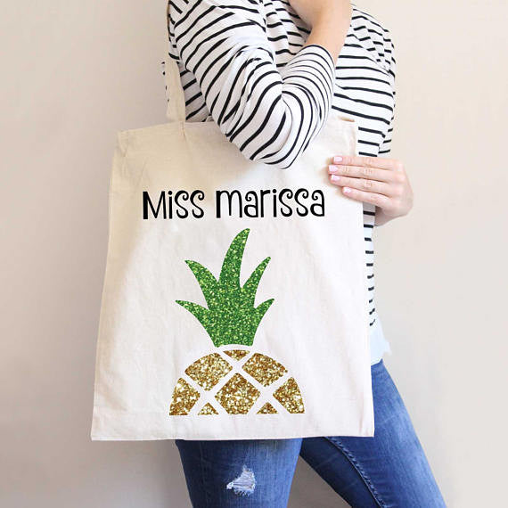 Personalized Pineapple Tote Bag - Wedding Decor Gifts