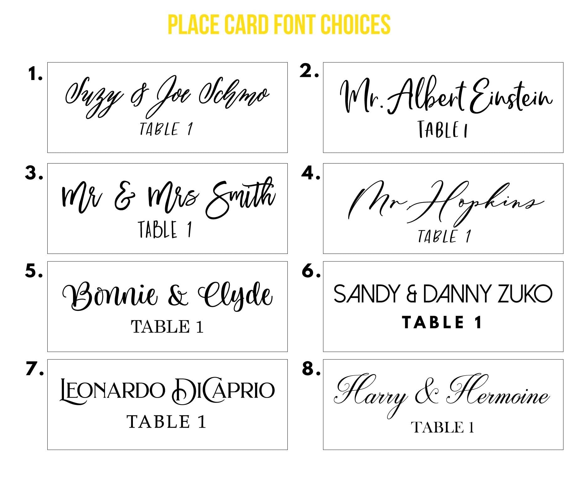 Clear Hexagon Place Cards - Wedding Decor Gifts