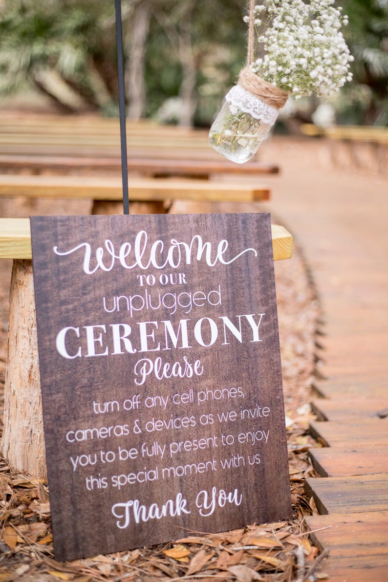 Unplugged Ceremony Sign - Wedding Decor Gifts