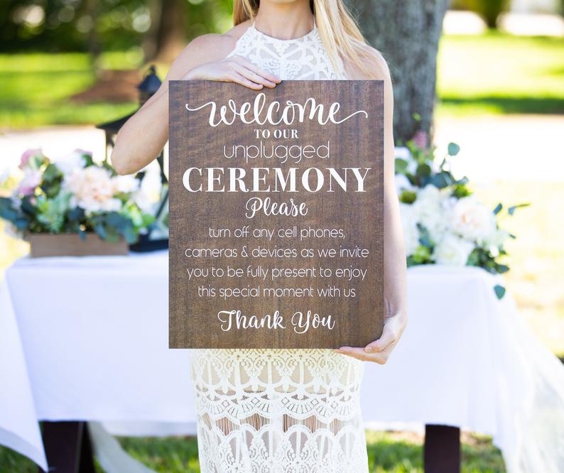 Unplugged Ceremony Sign - Wedding Decor Gifts